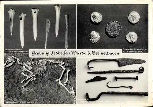 Ak Feddersen Wierde bei Wremen Wurster Nordseeküste, Grabung