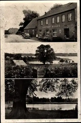 Ak Groß Zecher Seedorf in Lauenburg, Gasthof Heinrich Kraus, Seepartie