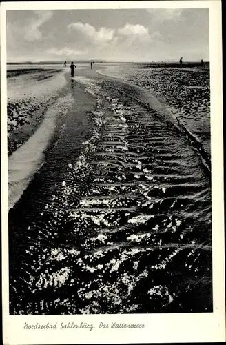 Ak Sahlenburg Cuxhaven in Niedersachsen, Das Wattenmeer