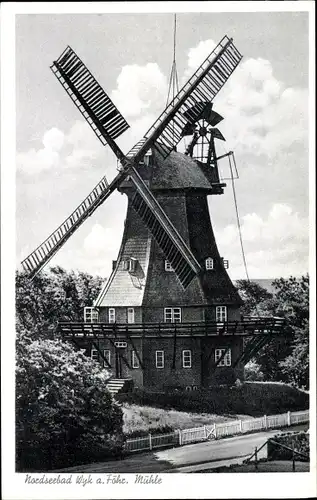 Ak Wyk auf Föhr Nordfriesland, Mühle