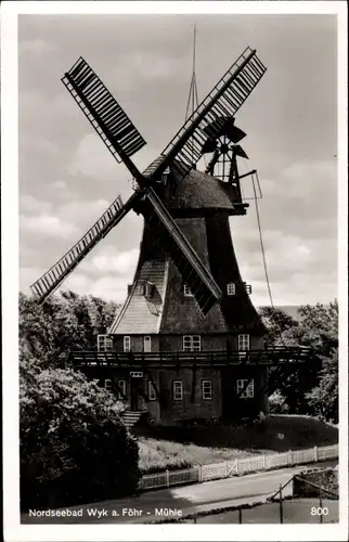 Ak Wyk auf Föhr Nordfriesland, Mühle