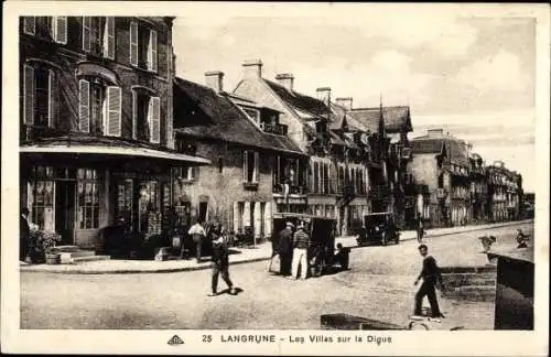 Ak Langrune Calvados, Les Villas sur la Digue