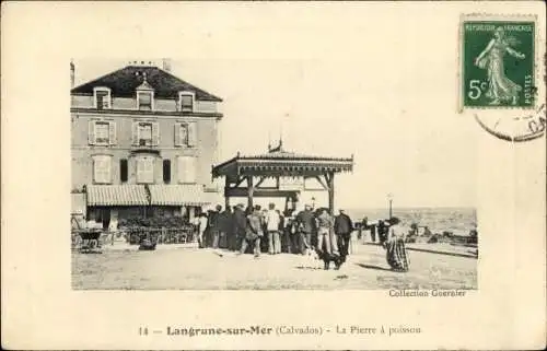 Ak Langrune sur Mer Calvados, La Pierre a poisson