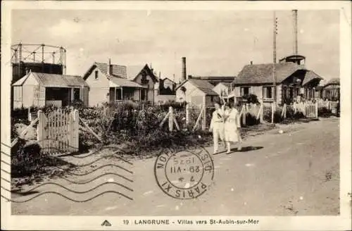 Ak Langrune Calvados, Villas vers Saint Aubin sur Mer