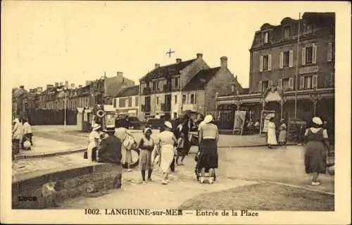 Ak Langrune sur Mer Calvados, Entree de la Place