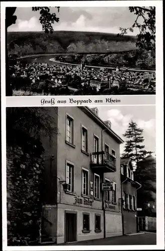 Ak Boppard am Rhein, Gasthaus zum Anker, Blick auf den Ort, Rheinallee 48