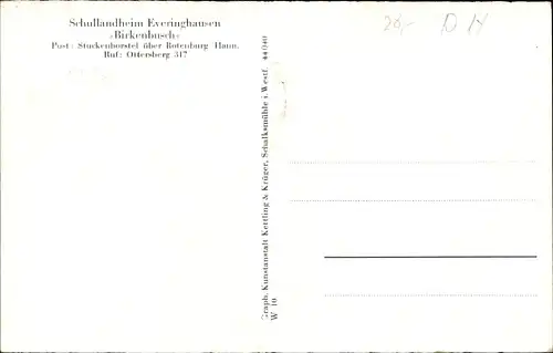 Ak Everinghausen Sottrum in Niedersachsen, Schullandheim Birkenbusch, Innenansicht