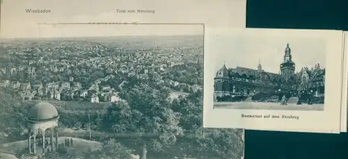 Leporello Ak Wiesbaden in Hessen, Neroberg, Totale, Stadtansichten