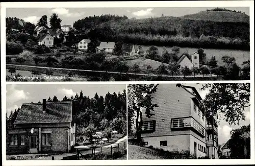 Ak Buchklingen Birkenau im Odenwald, Teilansicht, Gasthof Milbert