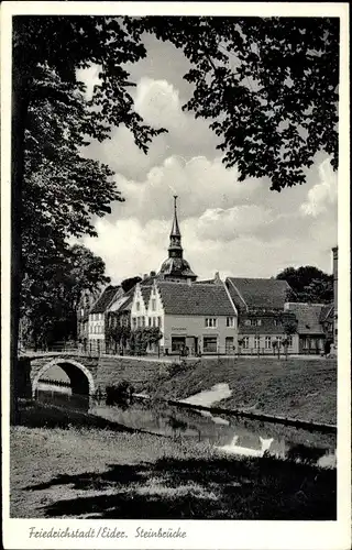 Ak Friedrichstadt an der Eider, Steinbrücke