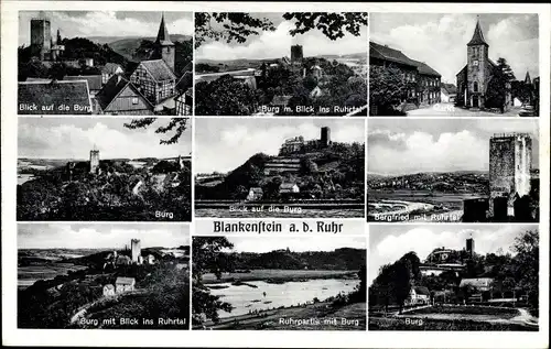 Ak Blankenstein an der Ruhr Hattingen, Burg, Markt, Bergfried, Ruhrpartie, Panorama