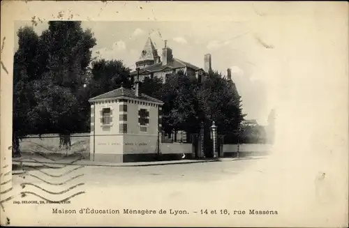 Ak Lyon Rhône, Maison d'Education Menagere, 14 et 16, rue Massena