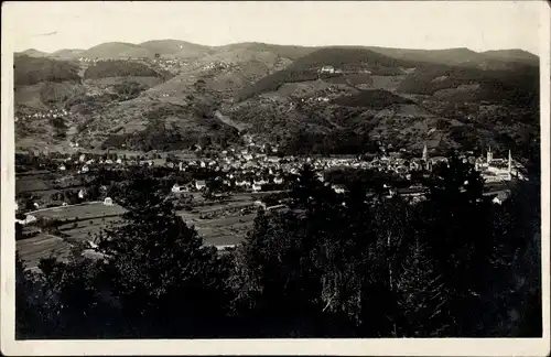 Ak Munster Münster Elsass Haut Rhin, Panorama vom Ort