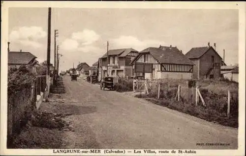 Ak Langrune sur Mer Calvados, Les Villas, route de Saint Aubin