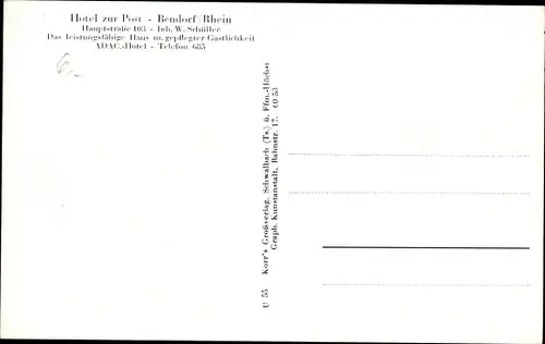 Ak Bendorf am Rhein, Hotel zur Post, Inh. W. Schüller, Hauptstraße 103