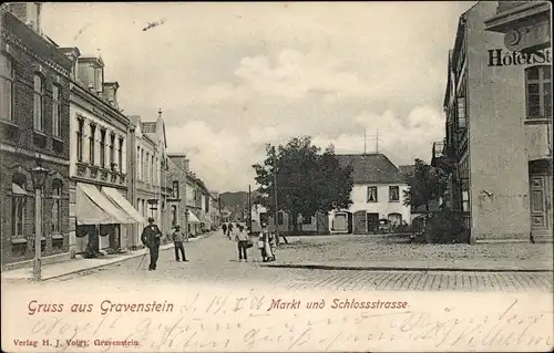 Ak Gråsten Adsbøl Gravenstein Atzbüll Dänemark, Markt, Schlossstraße