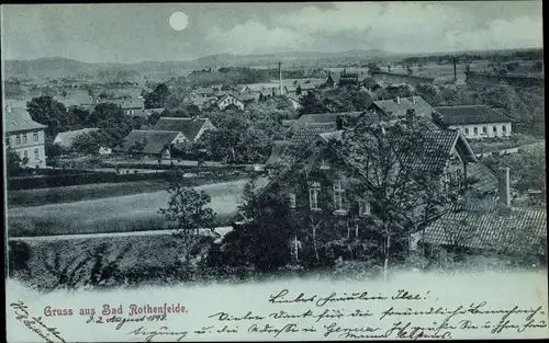 Mondschein Ak Bad Rothenfelde am Teutoburger Wald, Gesamtansicht