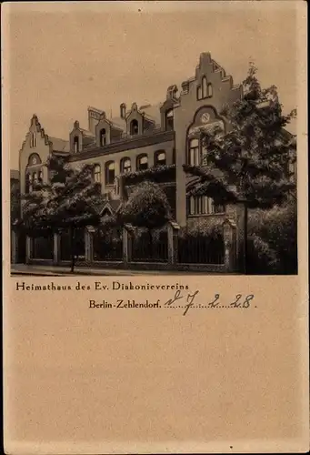 Ak Berlin Zehlendorf, Heimathaus des Ev. Diakonievereins