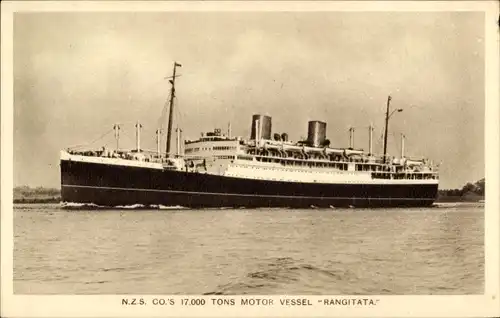 Ak Dampfschiff Rangitata, NZS, New Zealand Line