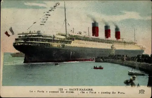 Ak Dampfschiff Paris, CGT, French Line