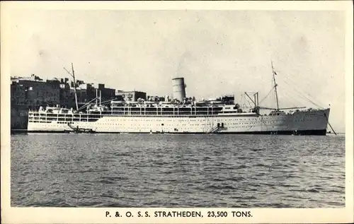 Ak Dampfschiff SS Stratheden, P&O