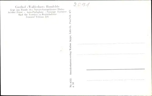 Ak Hamfelde bei Trittau Kreis Stormarn, Gasthaus Waldeslust