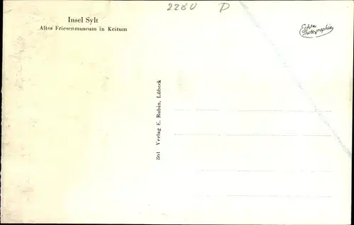 Ak Insel Sylt in Nordfriesland, Altes Friesenmuseum