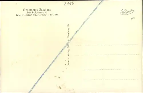 Ak Hanstedt in der Lüneburger Heide, Gellersens Gasthaus