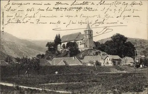 Ak Oderen Odern Elsass Haut Rhin, L'Eglise