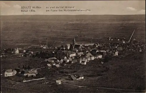 Ak Soultz Sulz Elsass Haut Rhin, Blick auf Ortschaft und Umgebung