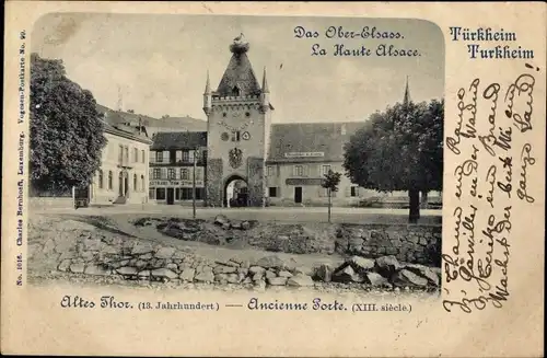 Ak Turckheim Türkheim Elsass Haut Rhin, Altes Tor, Ancienne Porte