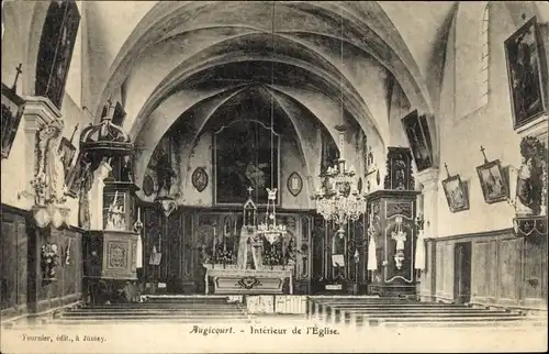 Ak Augicourt Haute Saône, Interieur de l'Eglise