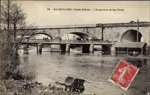 Ak Aillevillers Haute Saône, L'Augronne et les Ponts