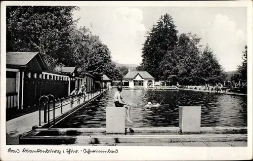 Ak Bad Blankenburg in Thüringen, Schwimmbad