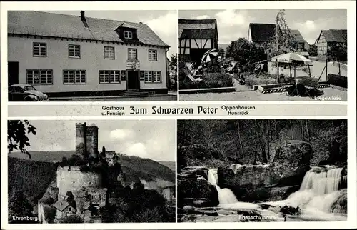 Ak Oppenhausen Boppard am Rhein, Gasthof zum Schwarzen Peter, Ehrbachklamm, Ehrenburg