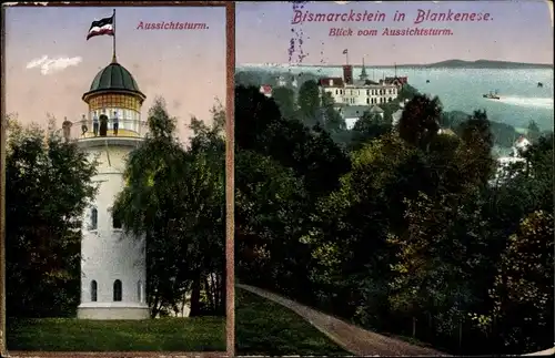 Ak Hamburg Altona Blankenese, Bismarckstein, Aussichtsturm