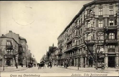 Ak Berlin Charlottenburg, Leibnitzstraße, Ecke Berlinerstraße