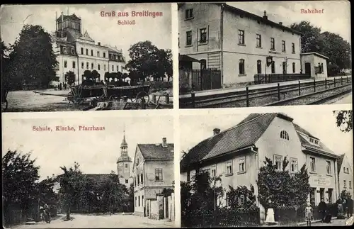 Ak Breitingen in Baden Württemberg, Schloss, Bahnhof, Schule, Kirche, Pfarrhaus