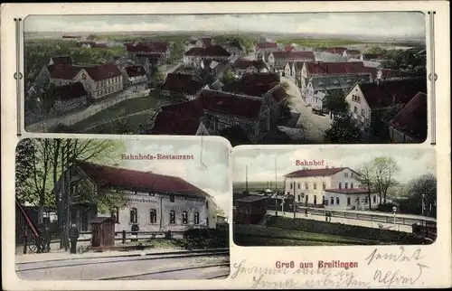 Ak Breitingen in Baden Württemberg, Bahnhofsrestaurant, Bahnhof