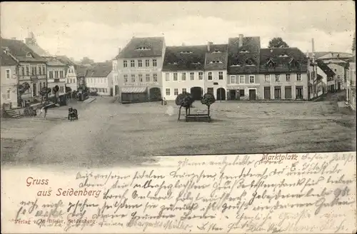 Ak Zawidów Seidenberg Schlesien, Marktplatz