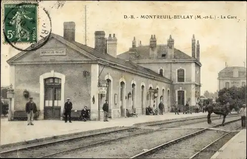 Ak Montreuil Bellay Maine et Loire, La Gare