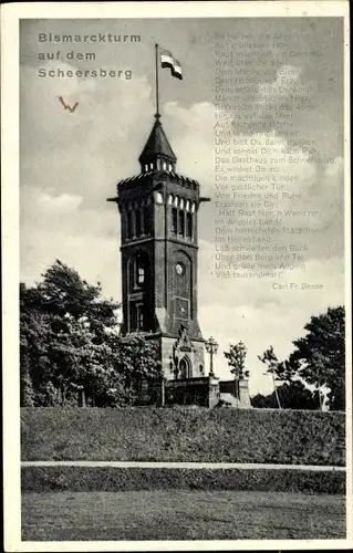 Ak Scheersberg Steinbergkirche in Schleswig Holstein, Bismarckturm