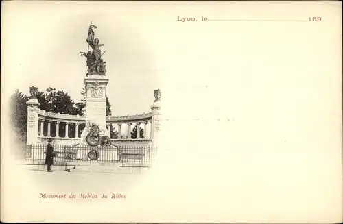 Ak Lyon Rhône, Monument des Mobiles du Rhone