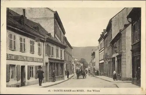 Ak Sainte Marie aux Mines Markirch Elsass Haut Rhin, Rue Wilson