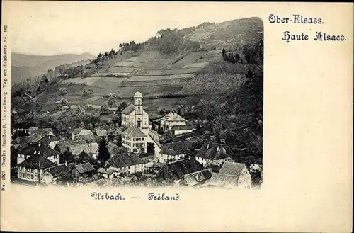 Ak Fréland Urbach bei Kaysersberg Elsass Haut Rhin, Panorama vom Ort