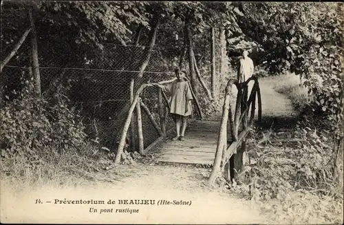 Ak Beaujeu Haute Saône, Preventorium, Un pont rustique