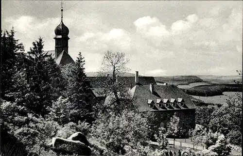 Ak Bischofsheim a.d. Rhön, Blick auf das Kloster Kreuzberg, Kirche