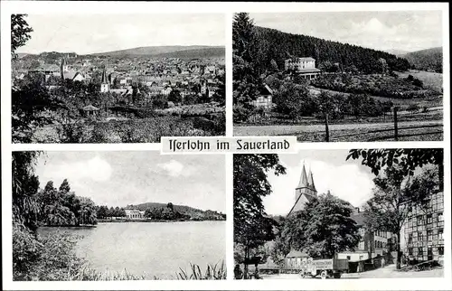 Ak Iserlohn im Märkischen Kreis, Gesamtansicht, Seeblick, Gasthof