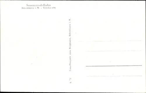 Ak Ibbenbüren im Tecklenburger Land, Sommerrodelbahn im Waldpark, E. Derhake