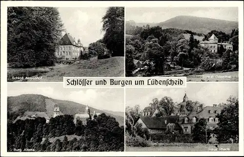 Ak Lüdenscheid im Märkischen Kreis, Burg Altena, Schloss Neuenhof, Haus Rhade, Schloss Odental